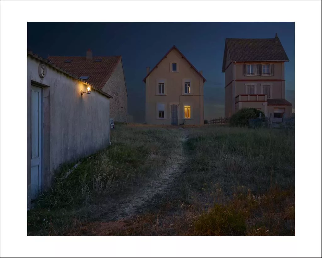 Nightscape - lonely house with light